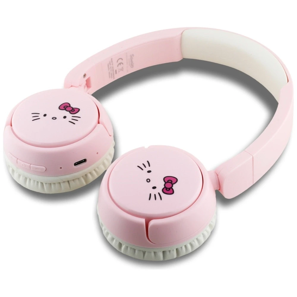Hello Kitty rožinės Bluetooth ausinės su mikrofono anga