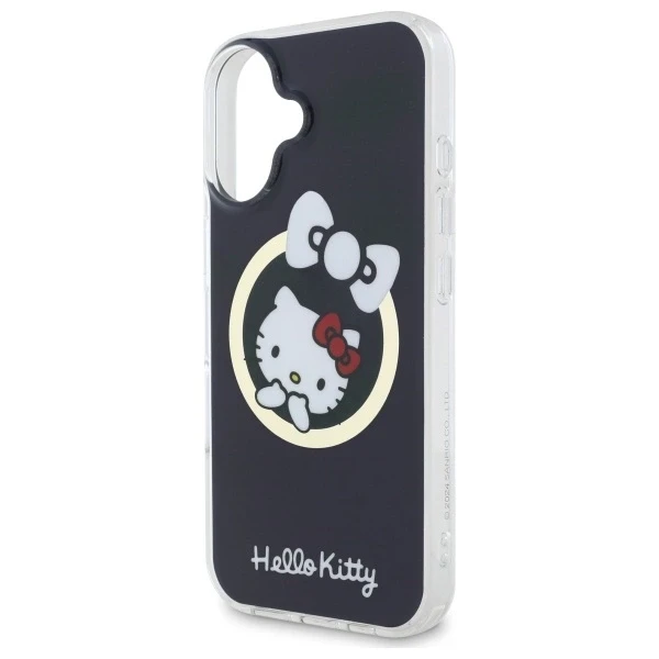 Hello Kitty HKHMP16SHFLBK Apple iPhone 16 6,1″ juodos spalvos kietas dėklas IML Fun bow Magsafe