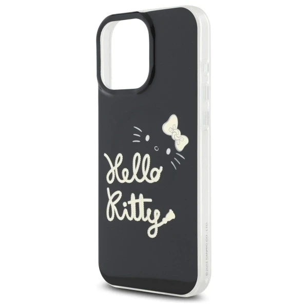 Hello Kitty HKHMP16XHGDIK Apple iPhone 16 Pro Max 6.9″ juodos spalvos kietas dėklas IML Golden Diva MagSafe