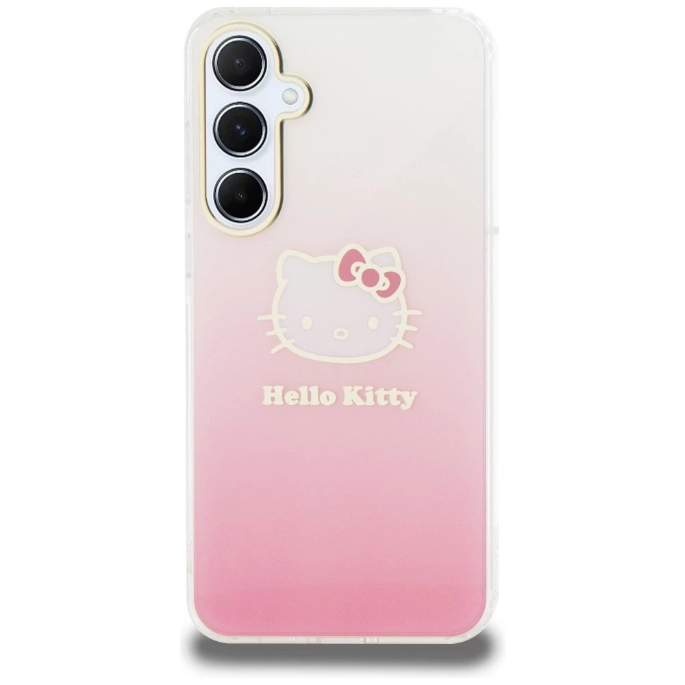 Samsung Galaxy A55 5G Hello Kitty dėklas IML Gradient Electrop Kitty Head (HKHCSA55HDGKEP) rožinės spalvos