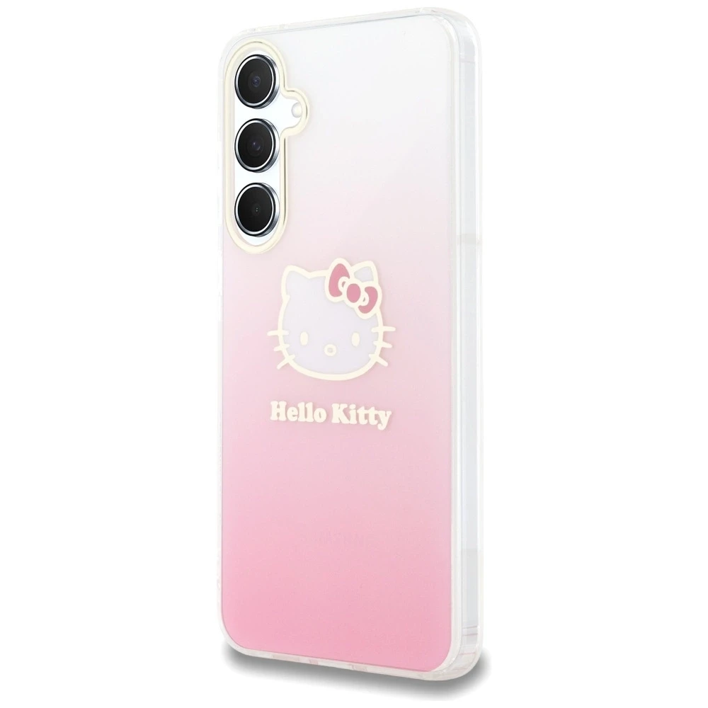 Samsung Galaxy A55 5G Hello Kitty dėklas IML Gradient Electrop Kitty Head (HKHCSA55HDGKEP) rožinės spalvos