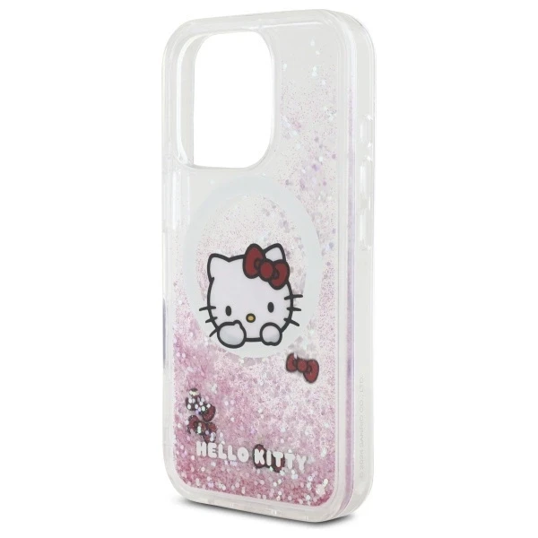 Hello Kitty HKHMP16XLSWKH Apple iPhone 16 Pro Max 6.9″ baltos spalvos kietas dėklas Liquid Glitter Sweet Kitty Bo