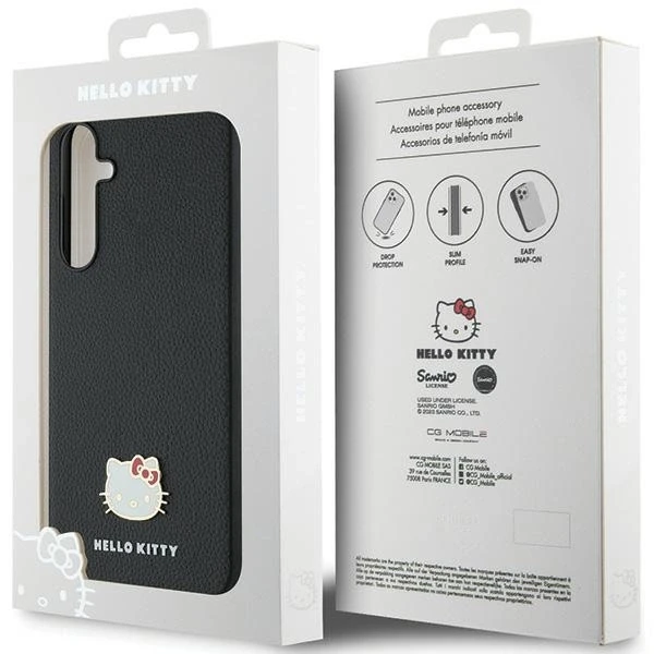 Hello Kitty HKHCSA55PGHDLMK A55 A556 juodos spalvos kietas dėklas Metal Logo Kitty Head