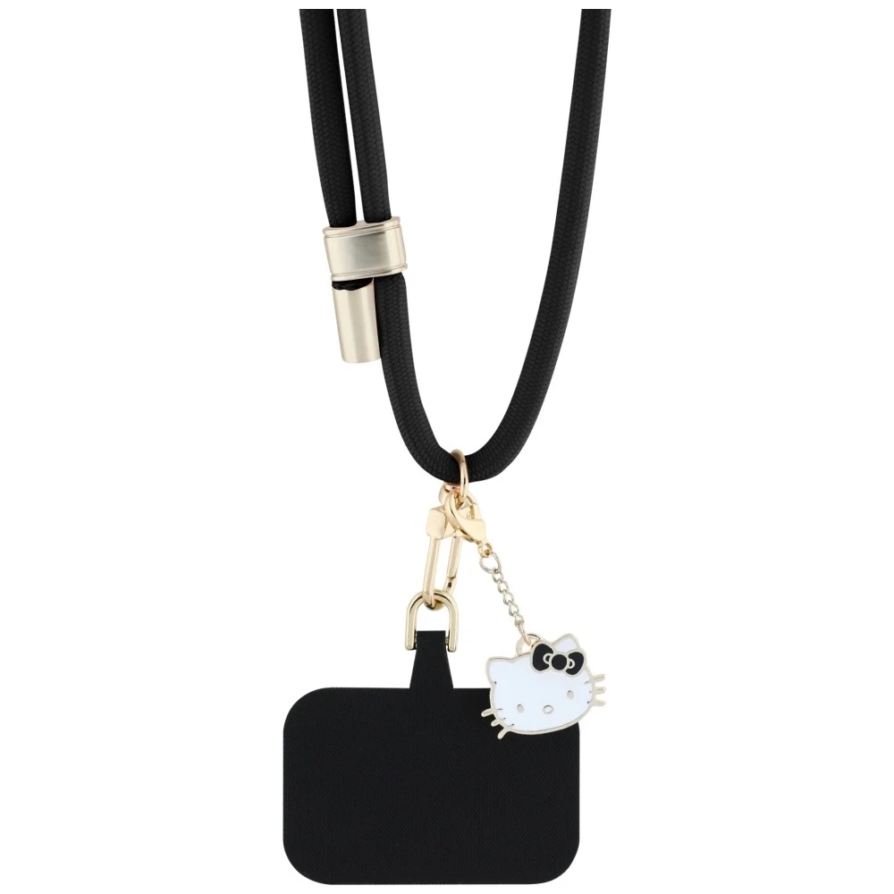 Hello Kitty Patch & Kitty Head Charm Universal virvelė telefonui juodos spalvos