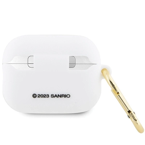 Hello Kitty HKAP23DKHSH AirPods Pro 2 (2022/2023) dėklas, baltos spalvos, silikoninis, 3D Kitty Head