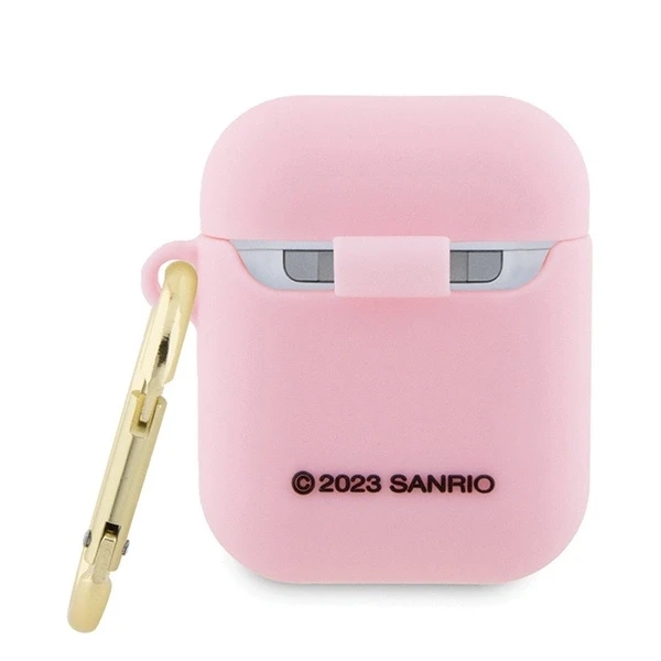 Hello Kitty HKA23DKHSP AirPods 1/2 Dėklas rožinės spalvos Silicone 3D Kitty Head