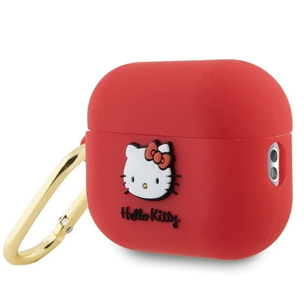 Hello Kitty HKAP23DKHSF AirPods Pro 2 (2022/2023) dėklas Fuchsia silikoninis 3D Kitty Head