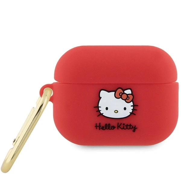 Hello Kitty HKAP23DKHSF AirPods Pro 2 (2022/2023) dėklas Fuchsia silikoninis 3D Kitty Head
