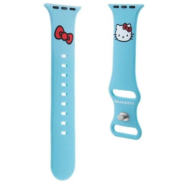 Hello Kitty apyrankė HKAWMSCHBLB Apple Watch 38/40/41mm Mėlyna apyrankė Silicone Kitty Head