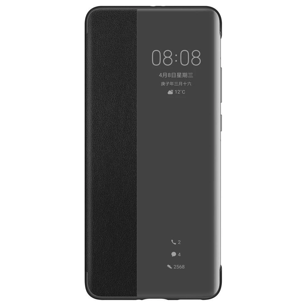 Dėklas Smart View Flip dangtelis, skirtas Huawei P40 Pro (Juodas)