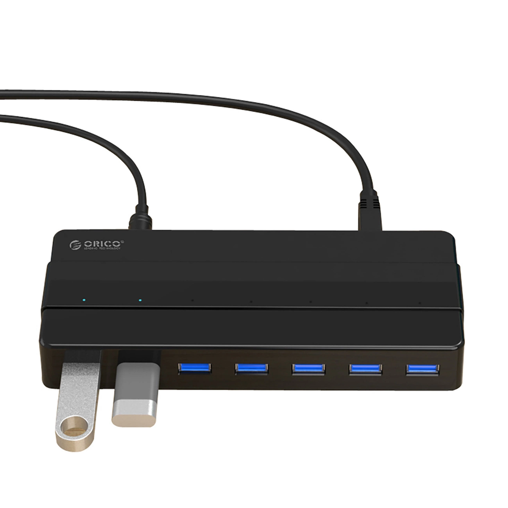 Hub Orico H7928-U3-V1 7x USB-A 3.0 – juodos spalvos