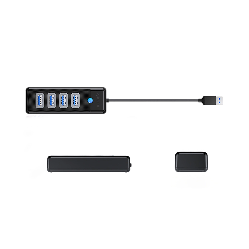 Hub Orico PW4U-U3 USB-A / 4x USB-A 3.0 – juodos spalvos