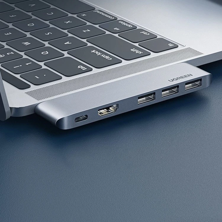 Adapterio šakotuvas UGREEN, 2XUSB_C iki 3x USB 3.0, HDMI
