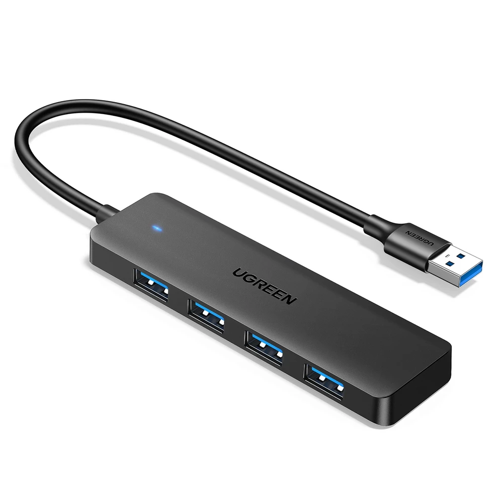 Ugreen Šakotuvas USB-A 4 prievadų (USB 3.0) 1.0m, juodas