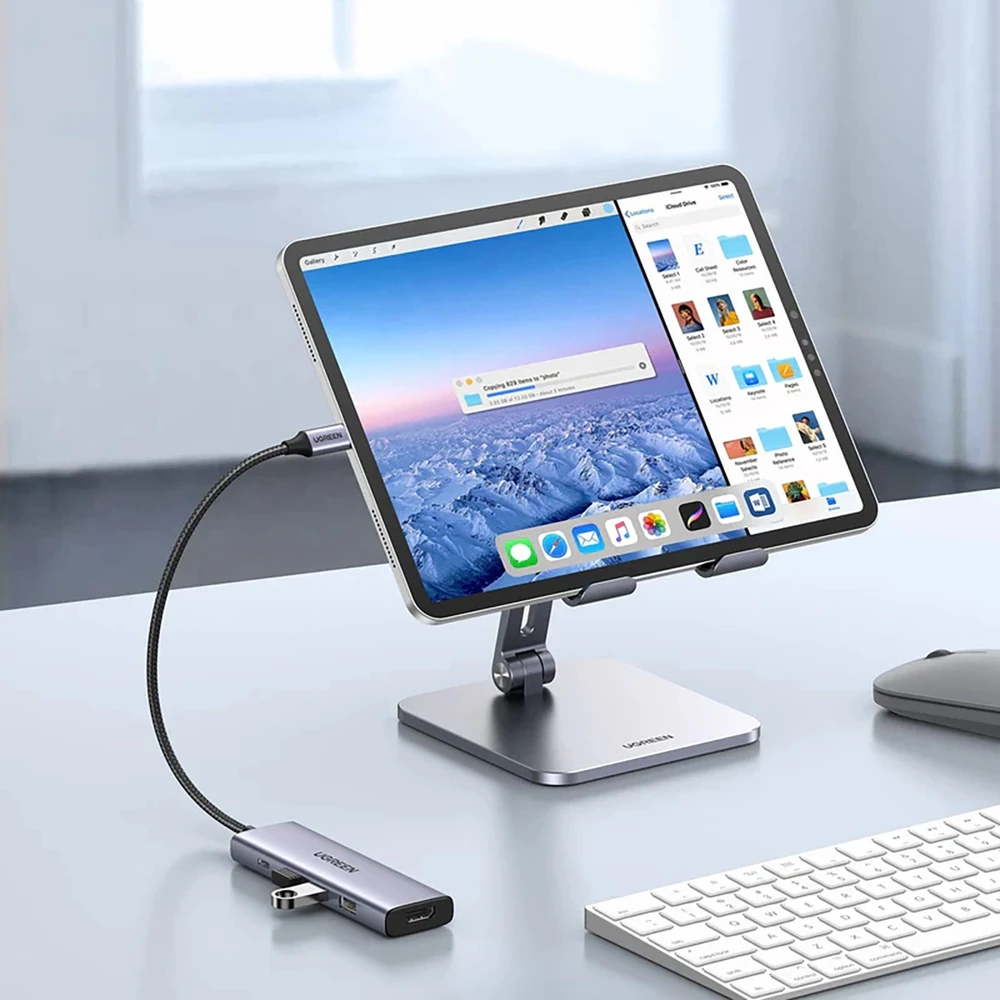 Ugreen CM511 15597 5in1 USB-C šakotuvas – USB-C PD / HDMI / 3x USB-A 3.0 – pilkos spalvos