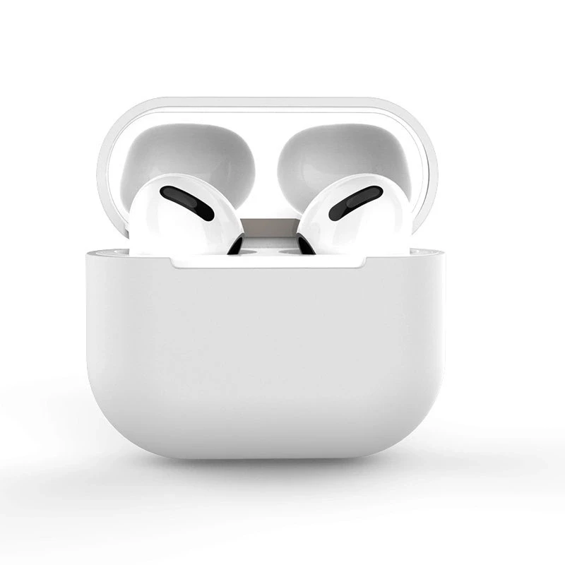Hurtel „AirPods Pro“ dėklas, silikoninis minkštas ausinių dangtelis, baltas (C dėklas)