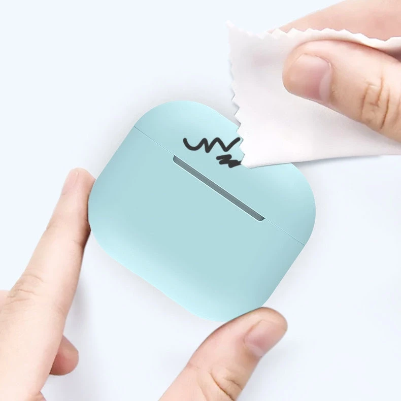 Hurtel „AirPods Pro“ dėklas, silikoninis minkštas ausinių dangtelis, baltas (C dėklas)