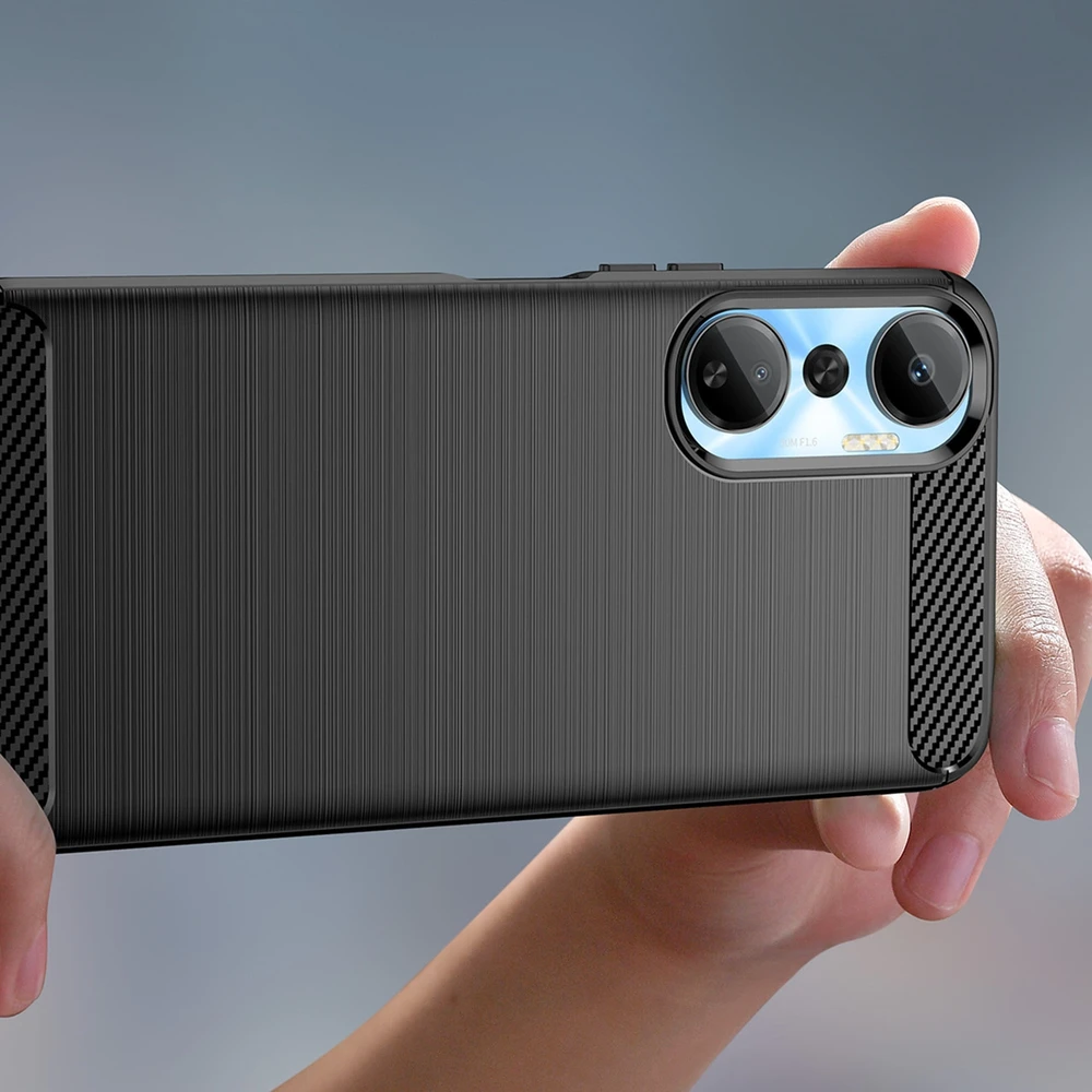 Hurtel Carbon Infinix Hot 20 flexible silikoninis carbon dėklas telefonui juodos spalvos