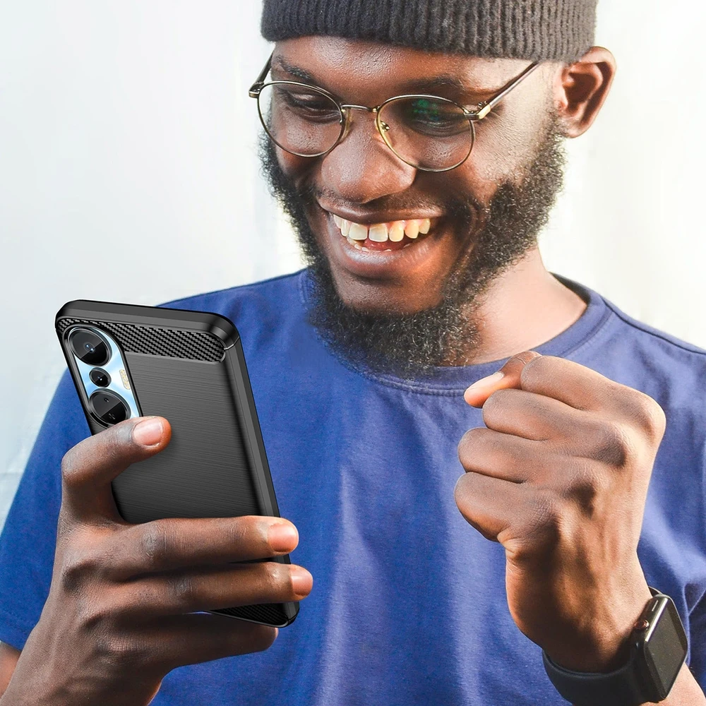 Hurtel Carbon Infinix Hot 20S flexible silikoninis carbon dėklas telefonui juodos spalvos