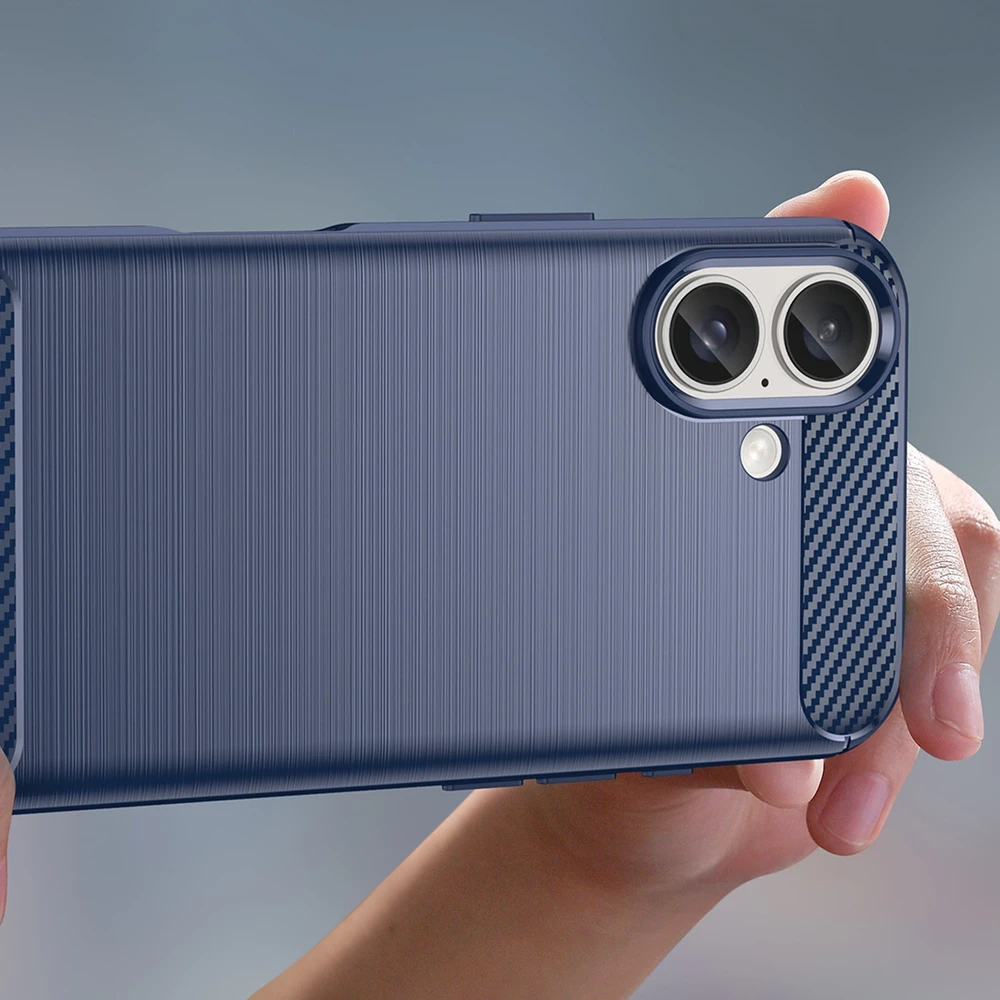 Hurtel Carbon Apple iPhone 16 silikoninis – dėklas telefonui mėlynos spalvos