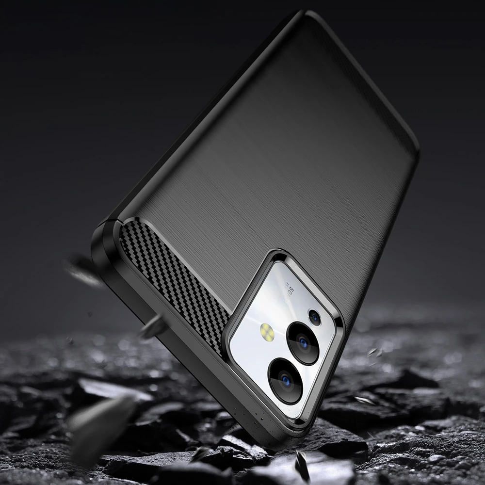 Hurtel Carbon Infinix Note 12i flexible silikoninis carbon dėklas telefonui juodos spalvos