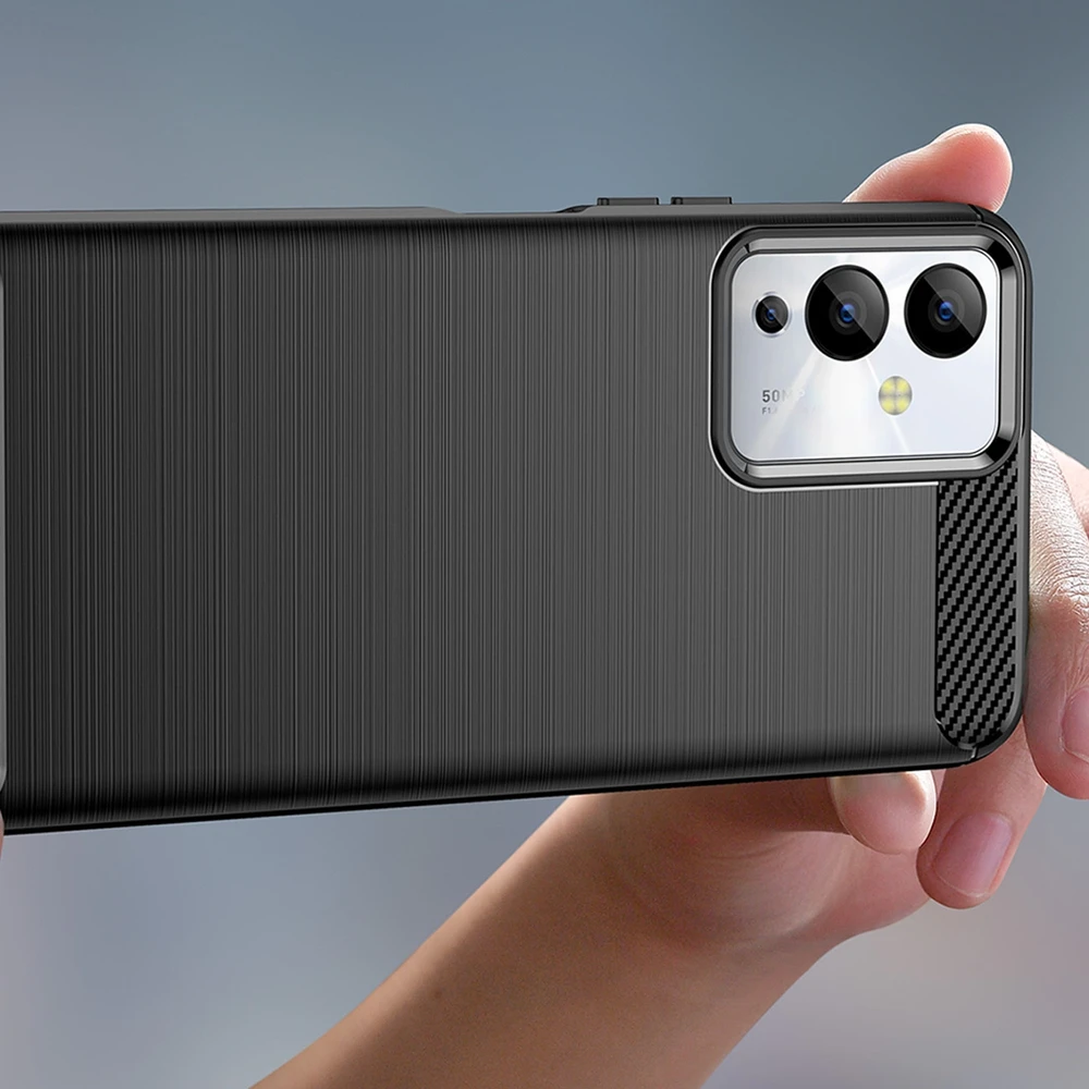 Hurtel Carbon Infinix Note 12i flexible silikoninis carbon dėklas telefonui juodos spalvos