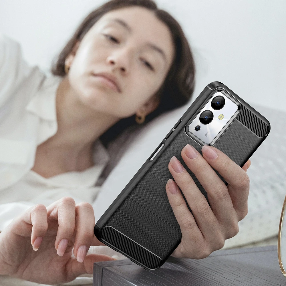Hurtel Carbon Infinix Note 12i flexible silikoninis carbon dėklas telefonui juodos spalvos