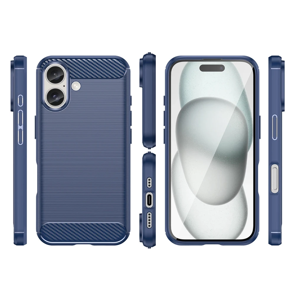 Hurtel Carbon Apple iPhone 16 Plus – dėklas telefonui mėlynos spalvos