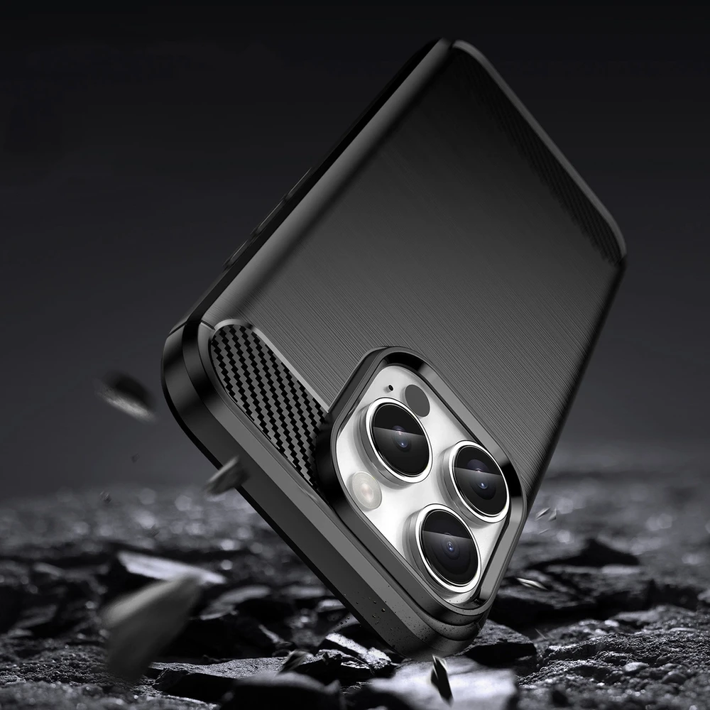 Hurtel Carbon Apple iPhone 16 Pro – dėklas telefonui juodos spalvos
