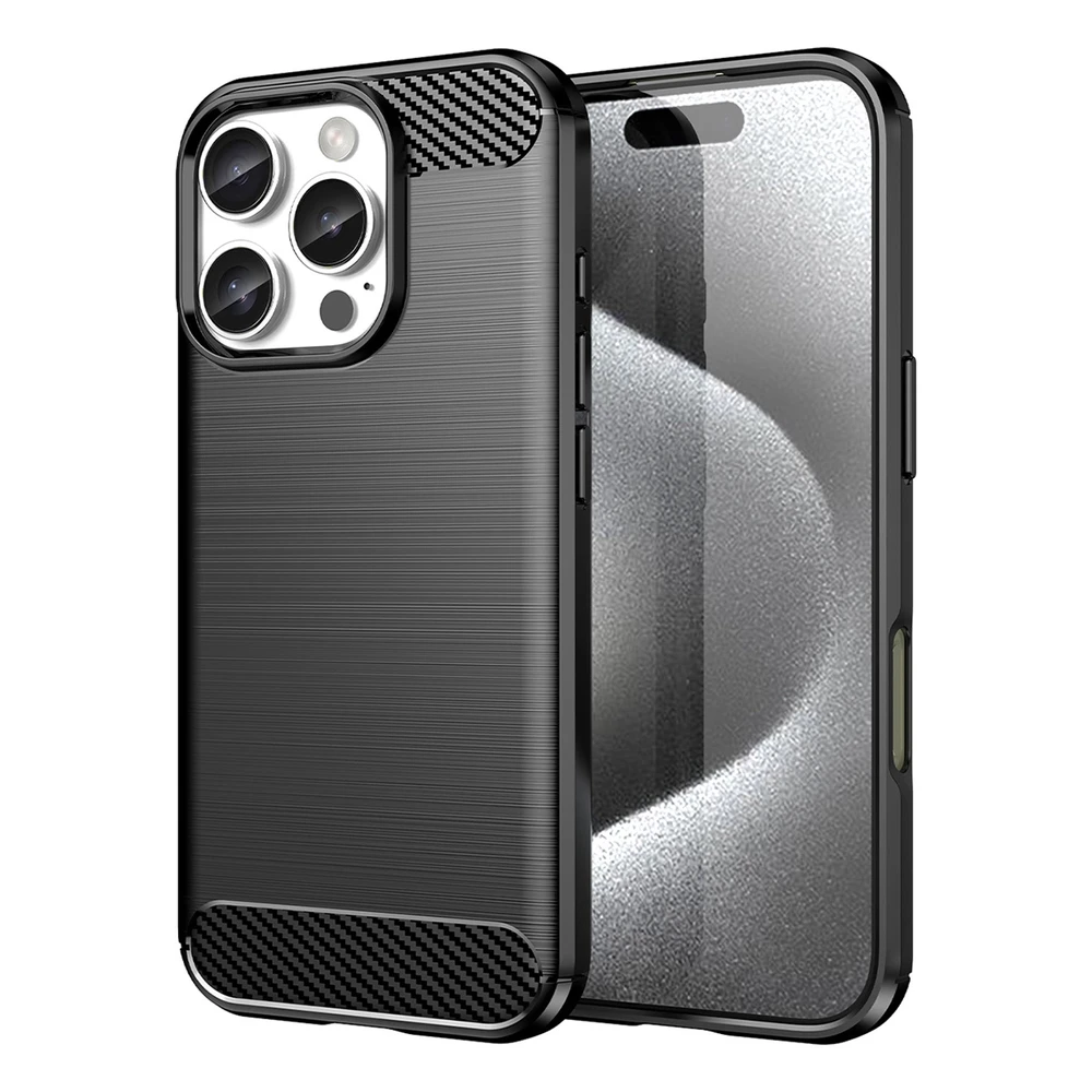 Hurtel Carbon Apple iPhone 16 Pro – dėklas telefonui juodos spalvos