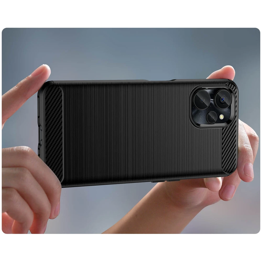 Carbon Realme 10 5G / Realme 9i 5G Flexible silikoninis Carbon dėklas telefonui juodos spalvos