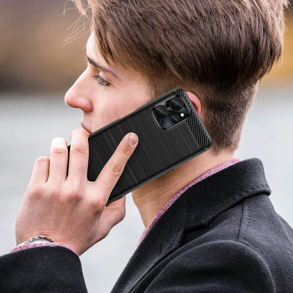 Carbon Realme 10 5G / Realme 9i 5G Flexible silikoninis Carbon dėklas telefonui juodos spalvos