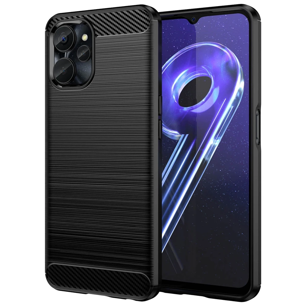 Carbon Realme 10 5G / Realme 9i 5G Flexible silikoninis Carbon dėklas telefonui juodos spalvos