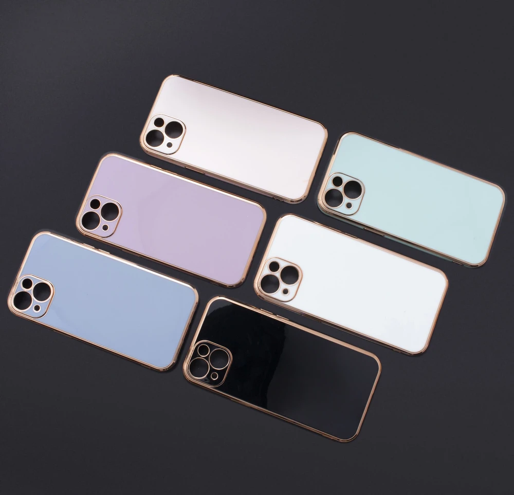 Hurtel Apšvietimo spalvos dėklas, skirtas Samsung Galaxy A73 5G aukso rėmo gelio dangtelis mėlynas