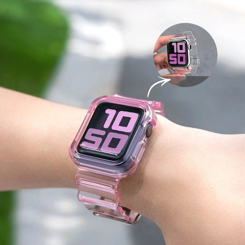 Hurtel Silikoninė apyrankė Bracelet Case Strap Light Set for Apple Watch 40mm – violetinės spalvos