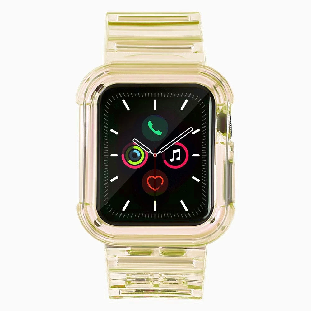 Hurtel Silikoninė apyrankė Bracelet Case Strap Light Set for Apple Watch 38mm – geltonos spalvos