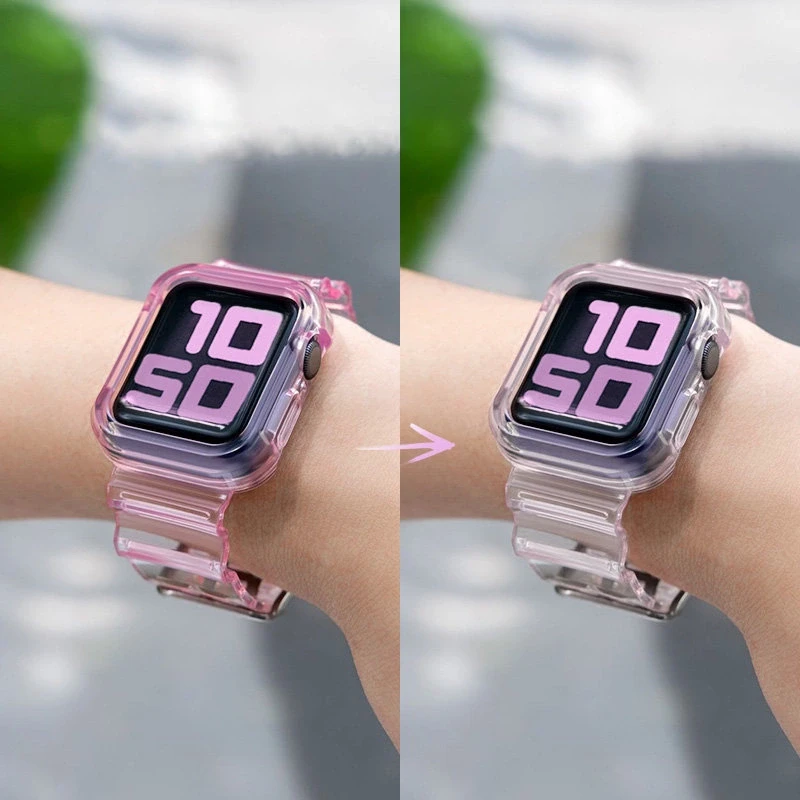 Hurtel Silikoninė apyrankė Bracelet Case Strap Light Set for Apple Watch 40mm – violetinės spalvos