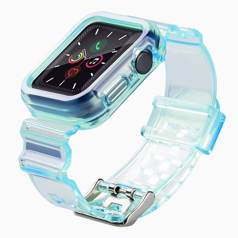 Hurtel Silikoninė apyrankė Bracelet Case Strap Light Set for Apple Watch 42mm – mėlynos spalvos