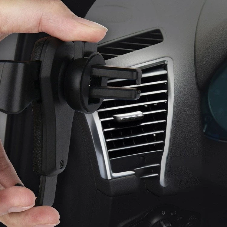 „Hurtel Car Holder H01“ juodos spalvos gravitacinis automobilio laikiklis ventiliacijos grotelėms