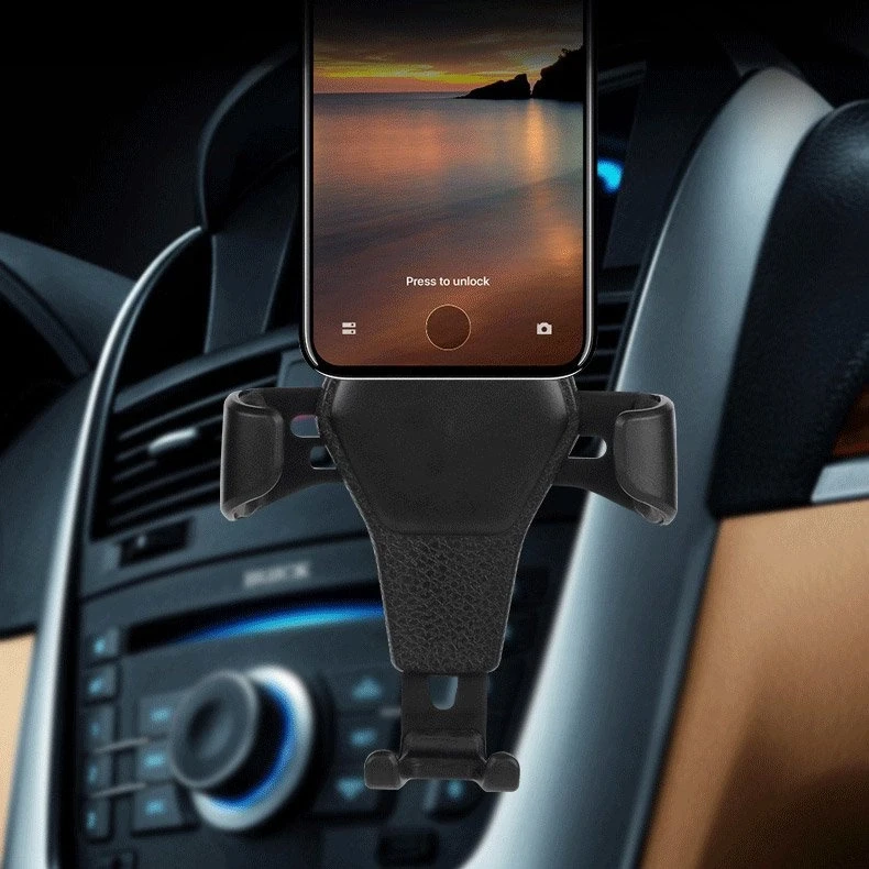 „Hurtel Car Holder H01“ juodos spalvos gravitacinis automobilio laikiklis ventiliacijos grotelėms