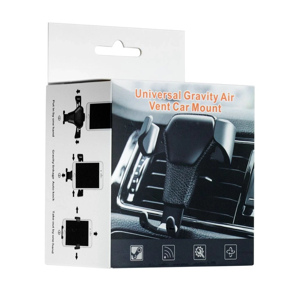 „Hurtel Car Holder H01“ juodos spalvos gravitacinis automobilio laikiklis ventiliacijos grotelėms