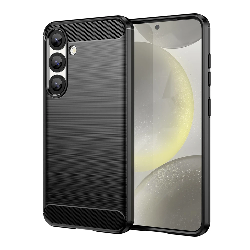 Carbon dėklas Flexible Silicone skirtas Realme 14 5G – juodos spalvos