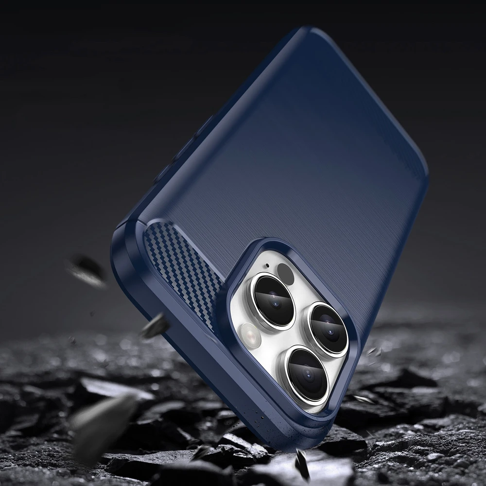 Hurtel Carbon Apple iPhone 16 Pro Max silikoninis – dėklas telefonui mėlynos spalvos