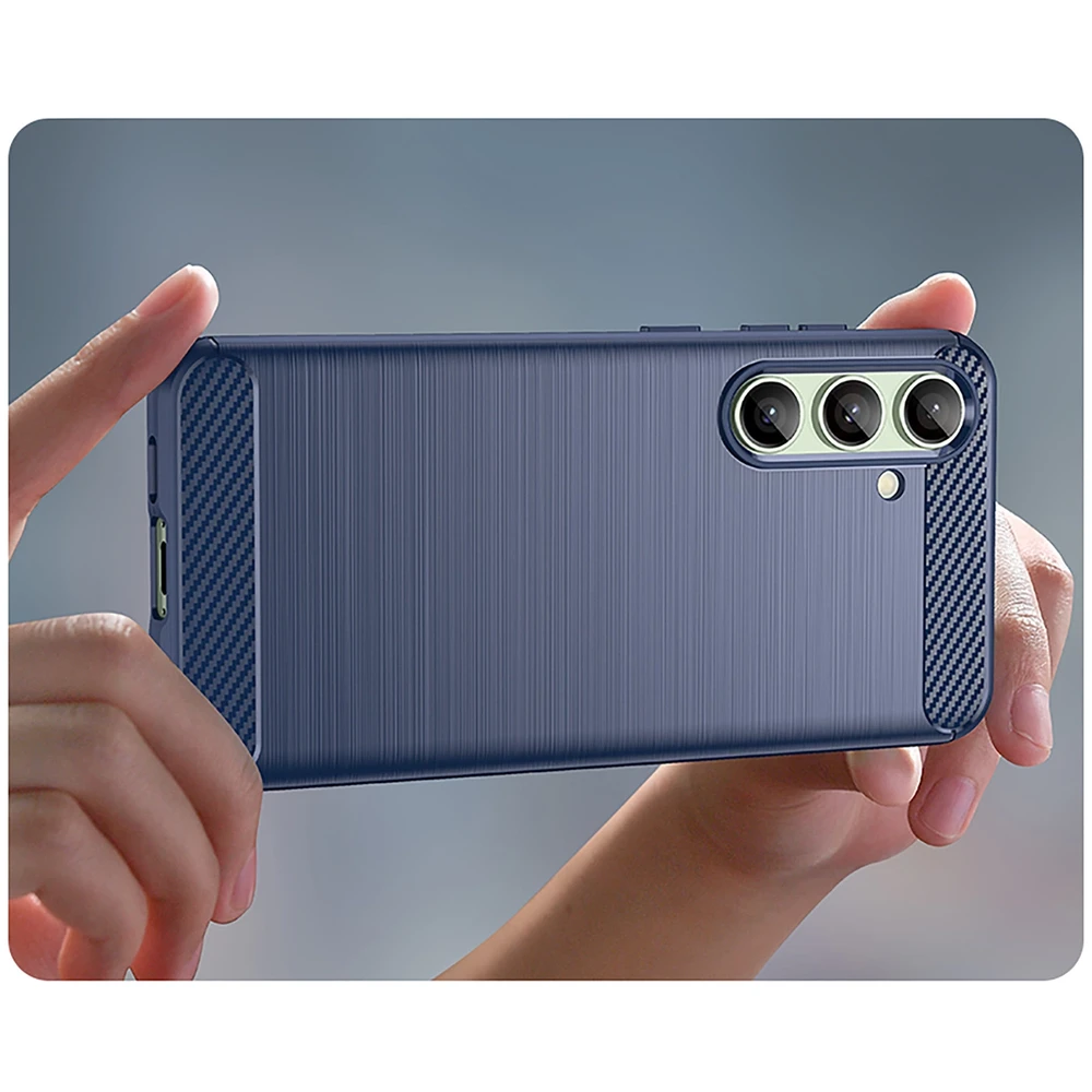 Hurtel Carbon Case do Samsung Galaxy S24 FE – dėklas telefonui mėlynos spalvos