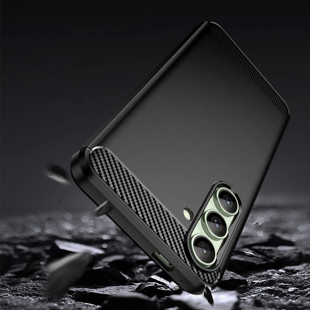 Hurtel Carbon Case do Samsung Galaxy S24 FE – dėklas telefonui juodos spalvos