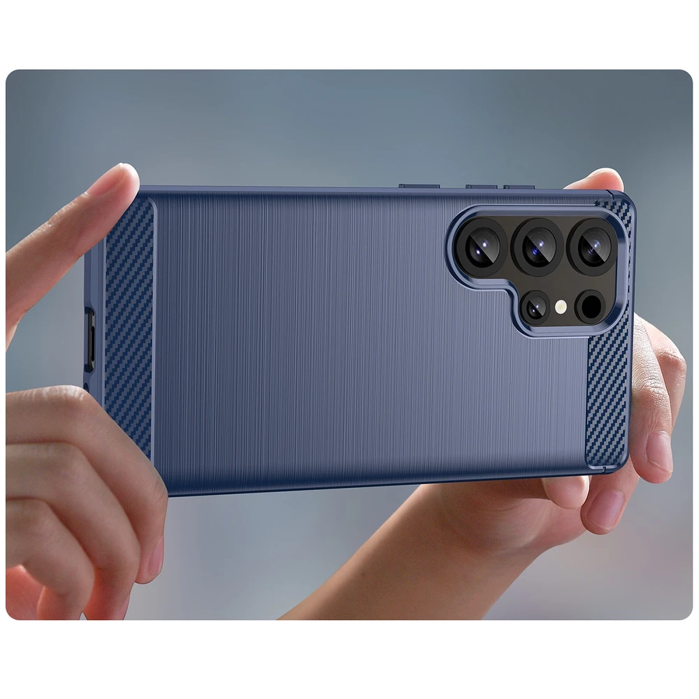 Hurtel Carbon Case do Samsung Galaxy S25 Ultra – dėklas telefonui mėlynos spalvos