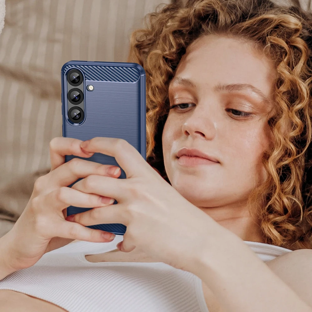 Hurtel Carbon Case do Samsung Galaxy S25 Plus – dėklas telefonui mėlynos spalvos