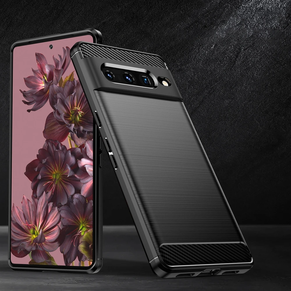 Hurtel Carbon Case Flexible Google Pixel 7 Pro dėklas telefonui juodos spalvos