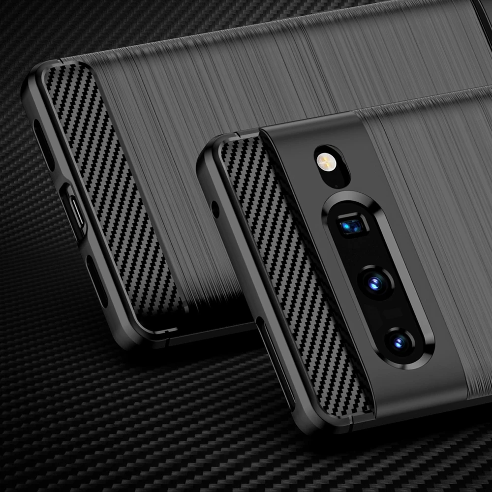 Hurtel Carbon Case Flexible Google Pixel 7 Pro dėklas telefonui juodos spalvos