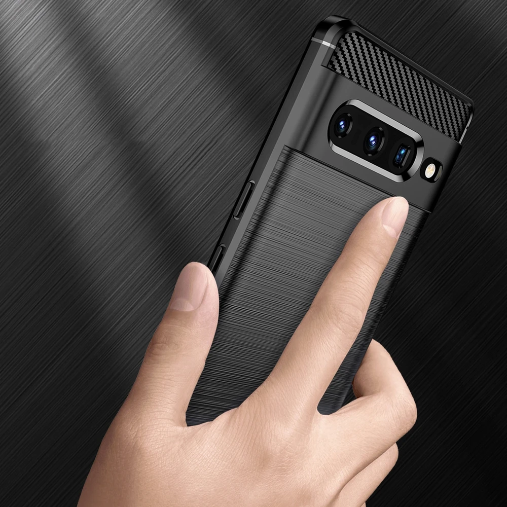 Hurtel Carbon Case Flexible Google Pixel 7 Pro dėklas telefonui juodos spalvos